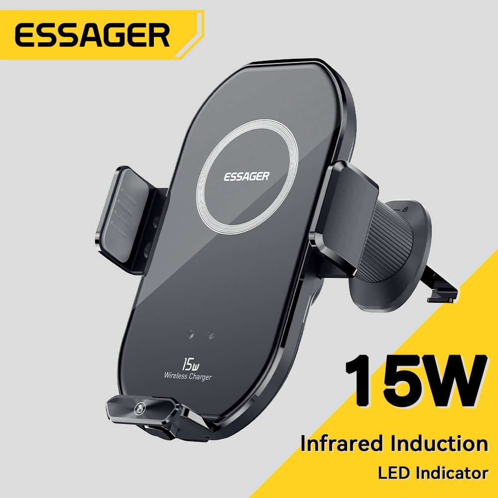 Essager 15W ที่วางชาร์จในรถยนต์แบบไร้สาย เข้ากันได้กับอุปกรณ์รุ่นต่างๆ
