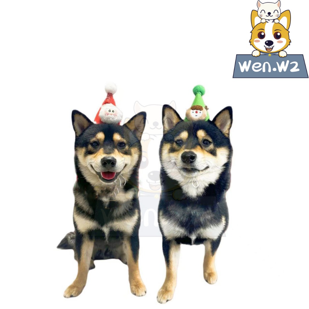 wen.W2 ใหม่แมวสุนัขสุนัขสัตว์เลี้ยงคริสต์มาสหมวกตก แต่ง