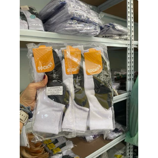 ถุงเท้านักเรียนขาวพื้นเทา รุ่น BN140 (แพ็ค12คู่, แพ็ค6คู่)Socksy, socklandอ่าน‼️