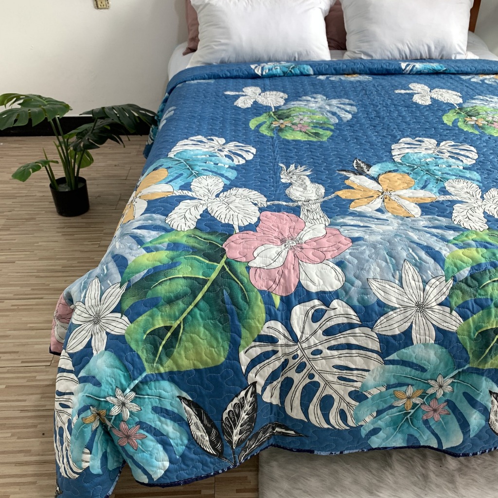 BedSpread  ผ้าคลุมเตียง ผ้าคลุมที่นอน ขนาด5ฟุต ขนาด6ฟุต ขนาด7ฟุต  ลายสวย ชุดเครื่องนอน ปลอกหมอน