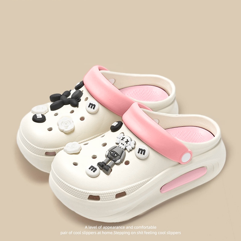 XWbrand ราคาคุ้ม รองเท้าแตะแฟชั่น ทรงหัวโตดีไซน์สำหรับสาวๆ ใส่ดี นิ่ม เบา สีเรียบๆน่ารัก แถมฟรีตัวติด 1 ชุด