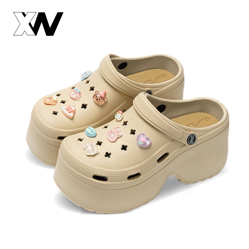 XWbrand สินค้ามาใหม่ รองเท้าหัวโตแฟชั่นผู้หญิงดีไซน์สวย เสริมส้นให้ด้วยมีให้เลือกกันถึง5สีบอกเลยว่า 