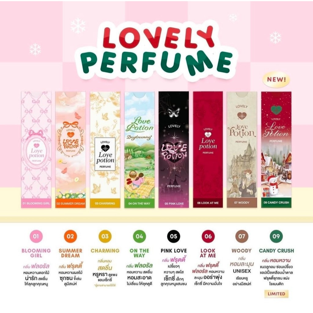 (พร้อมส่ง+สั่งในVideoลดสูงสุด100)New LOVELY PERFUME น้ำหอมเลิฟโพชั่นเลิฟลี่ ขนาด 10 ML