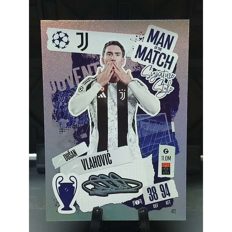 Match Attax 24/25 Man Of The Match Dusan Vlahovic no 412 Juventus