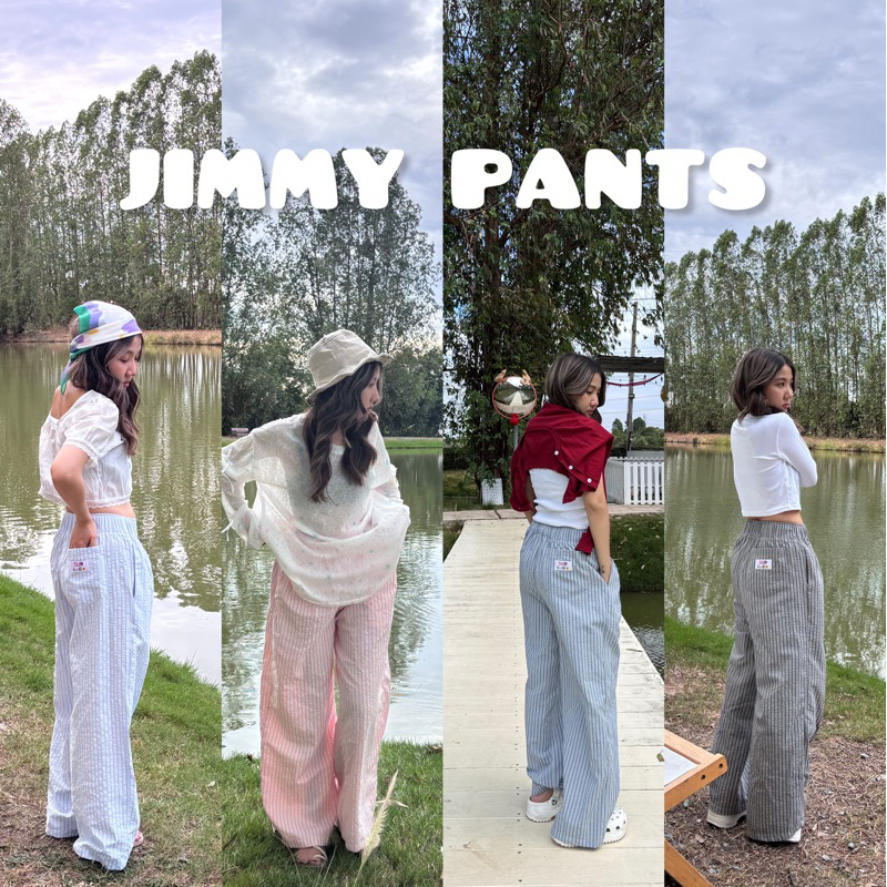 SUNTUDIO l Jimmy Pants กางเกงขายาว เอวยางยืด มีกระเป๋าข้างกับกระเป๋าหลัง