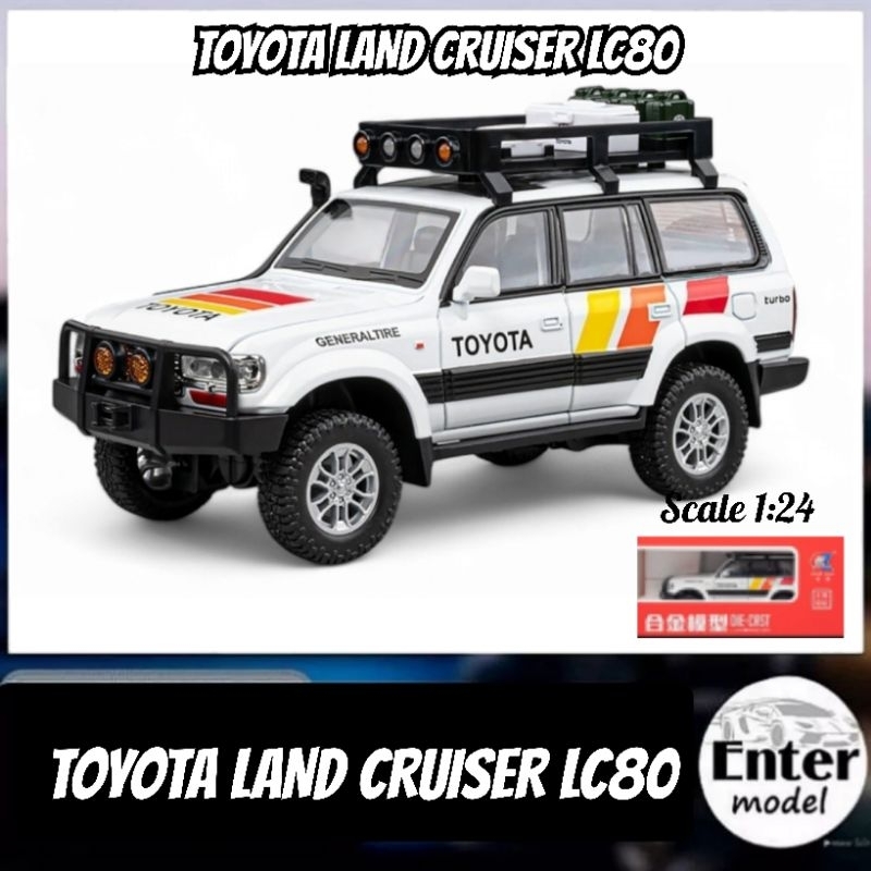 โมเดลรถเหล็ก มีเสียงมีไฟ คันใหญ่ เกรดพรีเมียม TOYOTA LAND CRUISER LC80 สเกล 1/24 ยาว 22cm