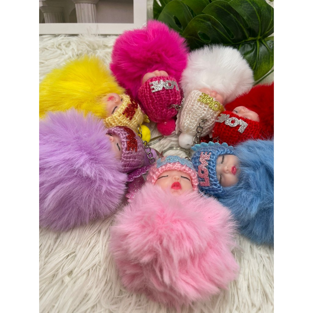 พวงกุญแจเด็กนอน น่ารัก ขนนุ่ม มีให้เลือก 15 สี ตุ๊กตาห้อยกระเป๋า พวงกุญแจ จี้กระเป๋า เครื่องประดับ
