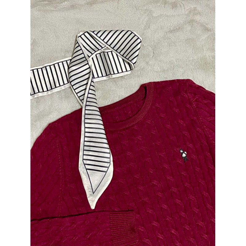 Youli sweater เสื้อกันหนาว เสื้อสเวตเตอร์ สีแดงไวน์
