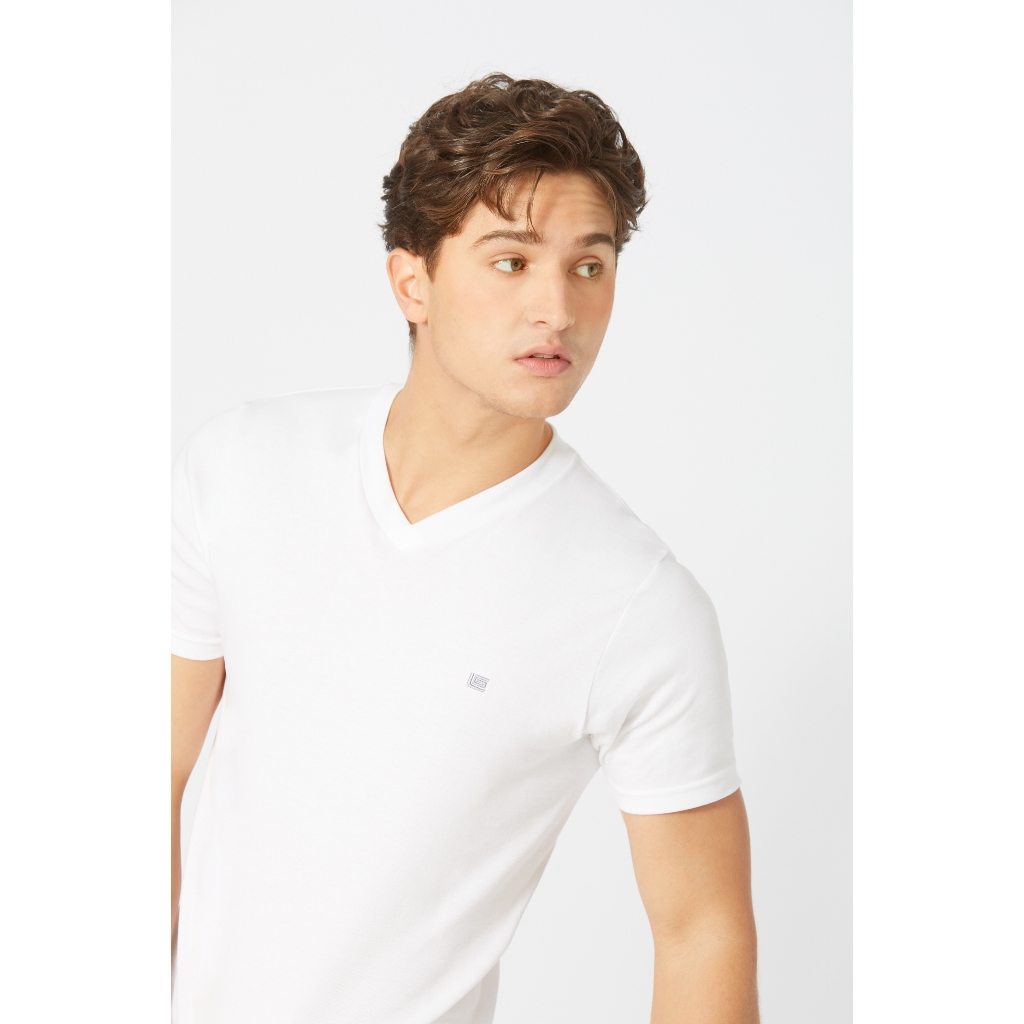 Guy Laroche เสื้อ T-Shirt ผ้า 100% Cotton คอวีเนื้อแน่นนุ่มสบาย รุ่น(JVV2401R4)