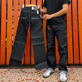 กางเกงยีนส์ขากระบอกHirock ผ้าดิบ 16 Oz แถมป้าย+ตะขอ ป้ายสีแดง เน้นปั้นเฟด