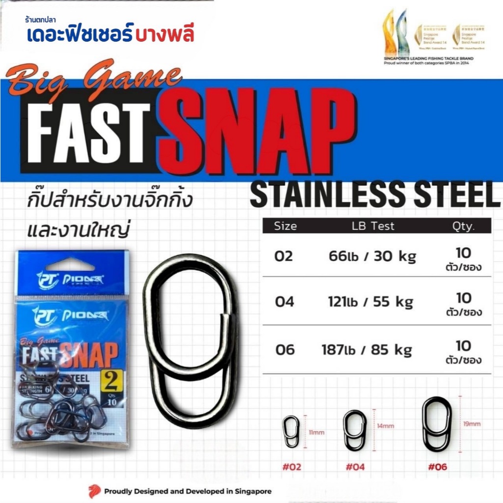 A04 Pioneer กิ๊บBig game รุุ่น( Fast Snap) Stainless Steel