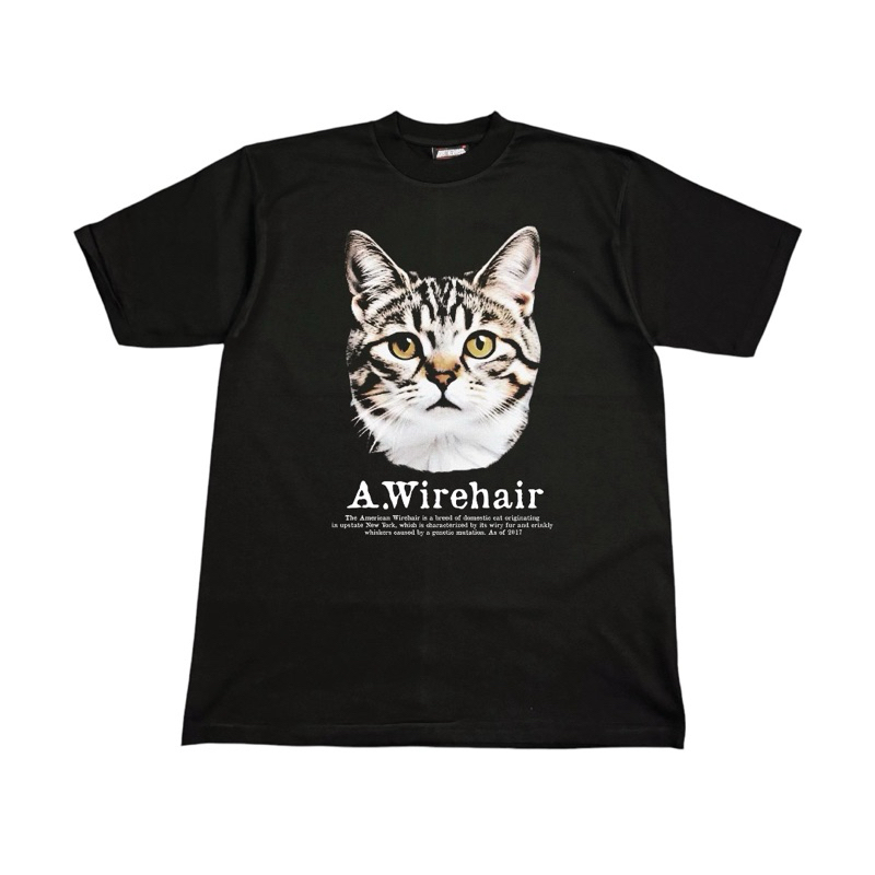 24HoursStudio : A.Wirehair สีดำ/สีขาว เสื้อยืดคอฟิตโอเวอร์ไซส์ #DTG