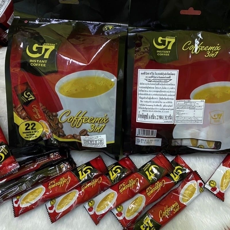 กาแฟ จี7 เวียดนาม3 in 1 G7 vietnamese original coffee 22 ซอง