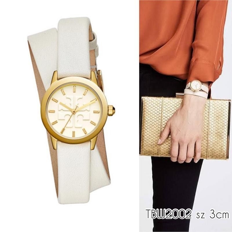 #นาฬิกาToryBurchสายไขว้สีขาวTBW2002ของแท้100%ขนาด28มม.หิ้วมาจากshopที่อเมริกา