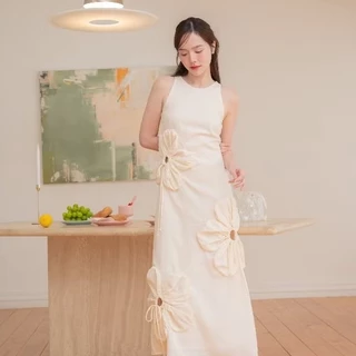 ( พร้อมส่ง)TheBlancPale : Suneve Dress เดรสดอกไม้รุ่นเดรสยาว เดรสสวย เดรสไปทะเล