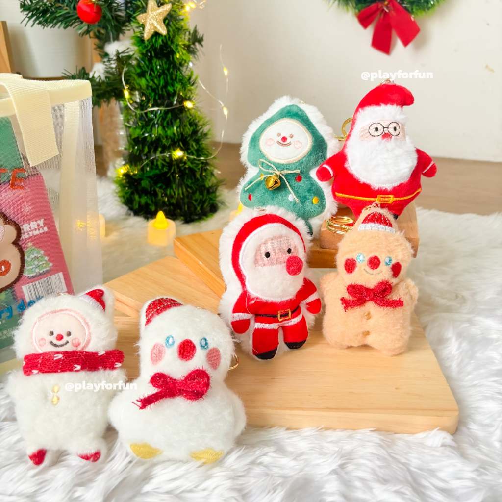(พร้อมส่ง มีห่วงสีทอง) พวงกุญแจคริสต์มาส คริสต์มาส 2024 **พร้อมส่ง**