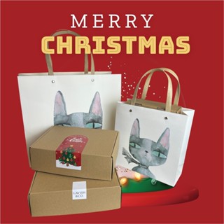 [ พร้อมส่ง ] Lavish   shipping bag  ถุงใส่ของขวัญลายน้องแมว