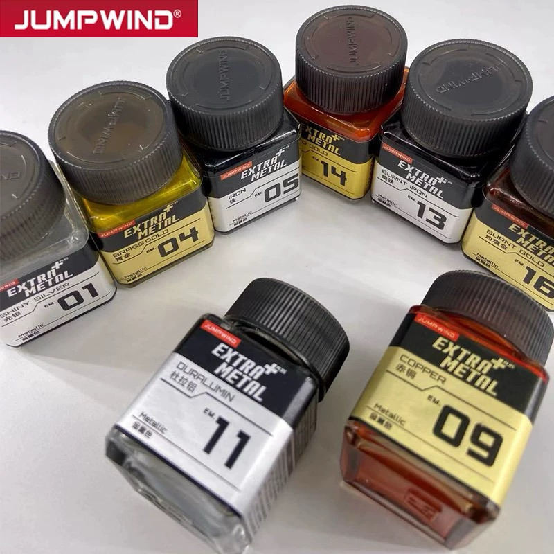 JUMPWIND สีโมเดล Extra Metal Plus Metallic หมวดสีโลหะ EM01-EM16 สีโลหะสูตรแลคเกอร์ ขนาด 18ml