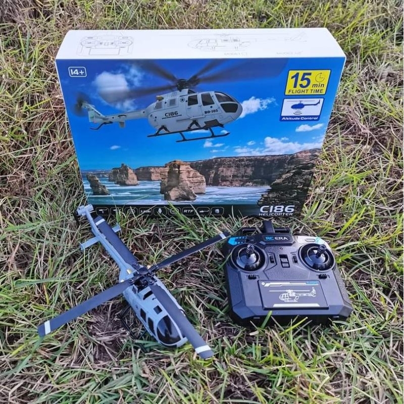 เฮลิคอปเตอร์บังคับวิทยุ C-186RC HELICOPTER BO-105 2.4HGZ 4CH ฮอบังคับแบบสเกลชุดพร้อมเล่น
