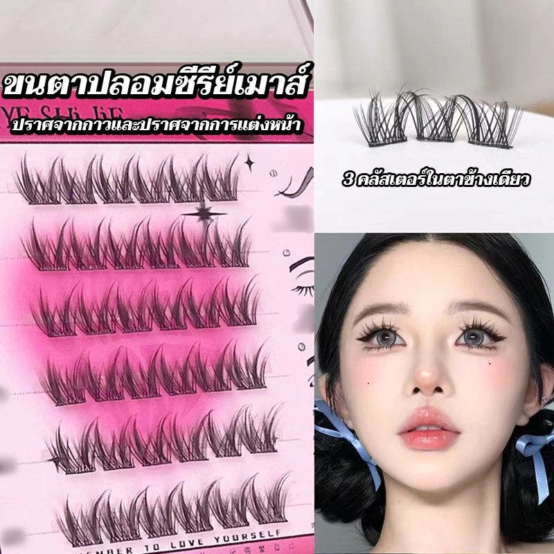 【จัดส่งจากประเทศไทย】ขนตาปลอม 3 มิติ 6 แถวแบบหนู ไม่ต้องใช้กาว มีกาวในตัว ทนทาน ใช้ซ้ำได้ เหมาะสำหรับผู้เริ่มต้น