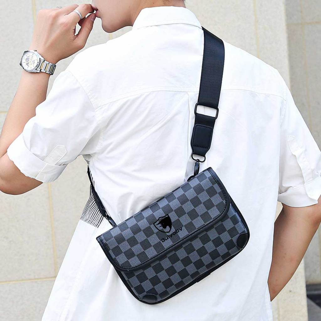 พร้อมส่งกระเป๋าหนังPU คาดอก สะพายข้างได้ กระเป๋าหนังpuผู้ชาย