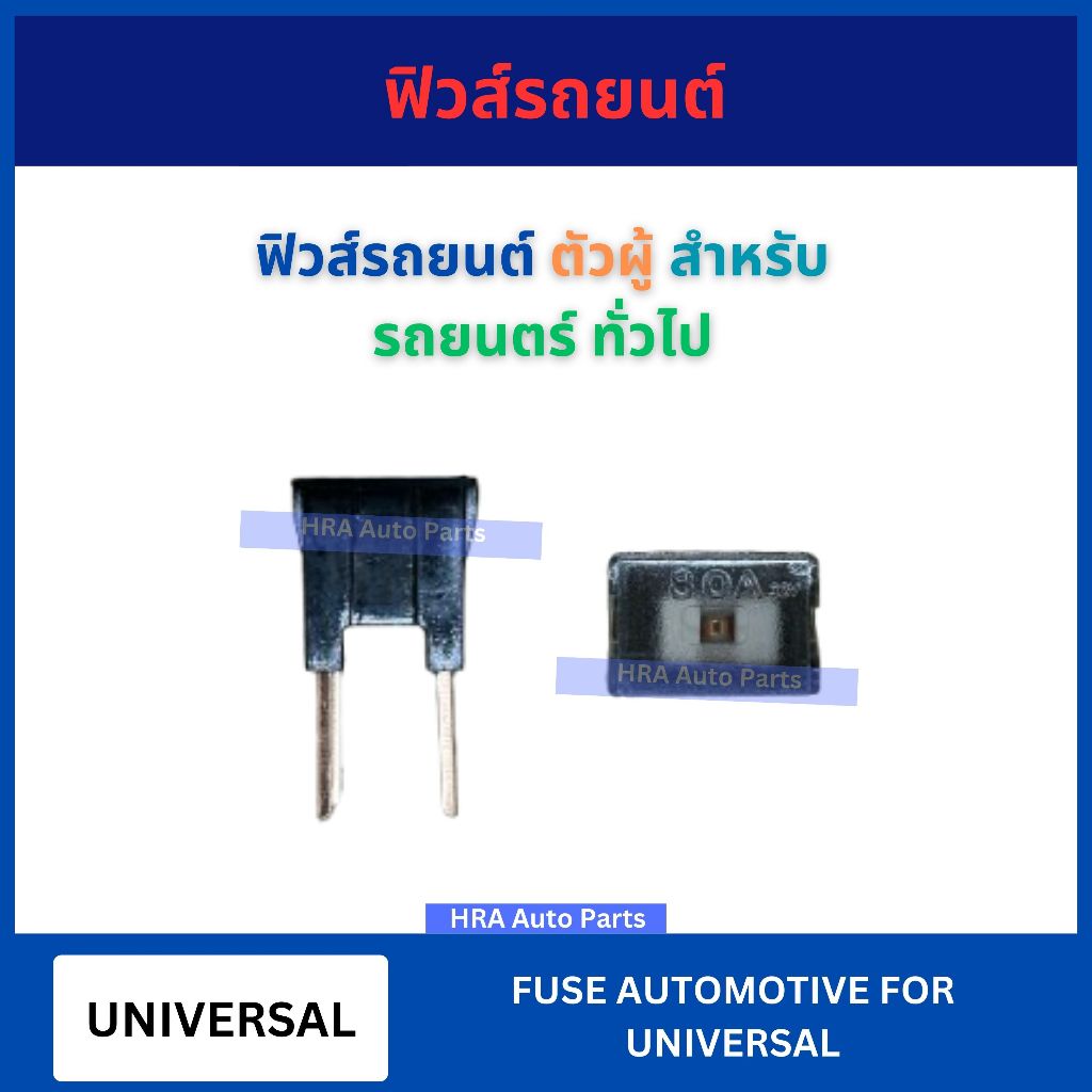 ฟิวส์เมนตัวผู้ ฟิวส์เมนผู้ ฟิวส์รถ ขาตรง 1 ชิ้น สำหรับ รถยนตร์ ทั่วไป UNIVERSAL 20A 30A 40A 50A 60A 70A 80A 100A 120A