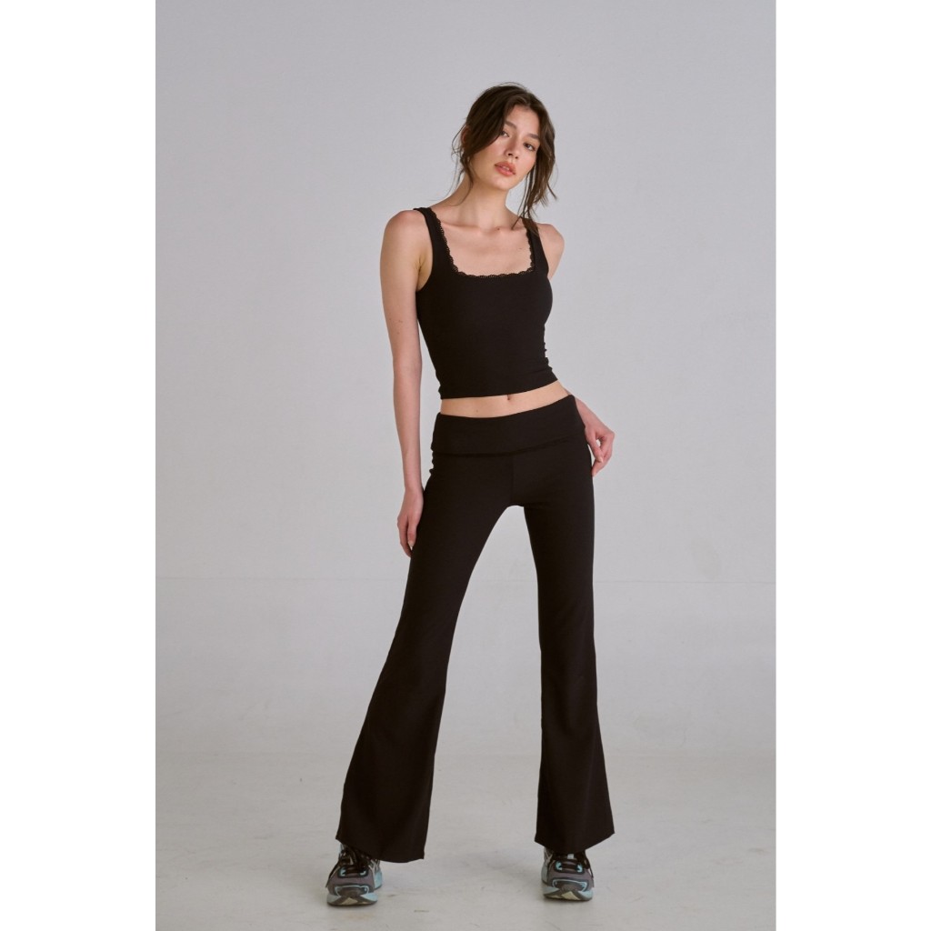 TOOCH - Folded Low Rise Flared Pants