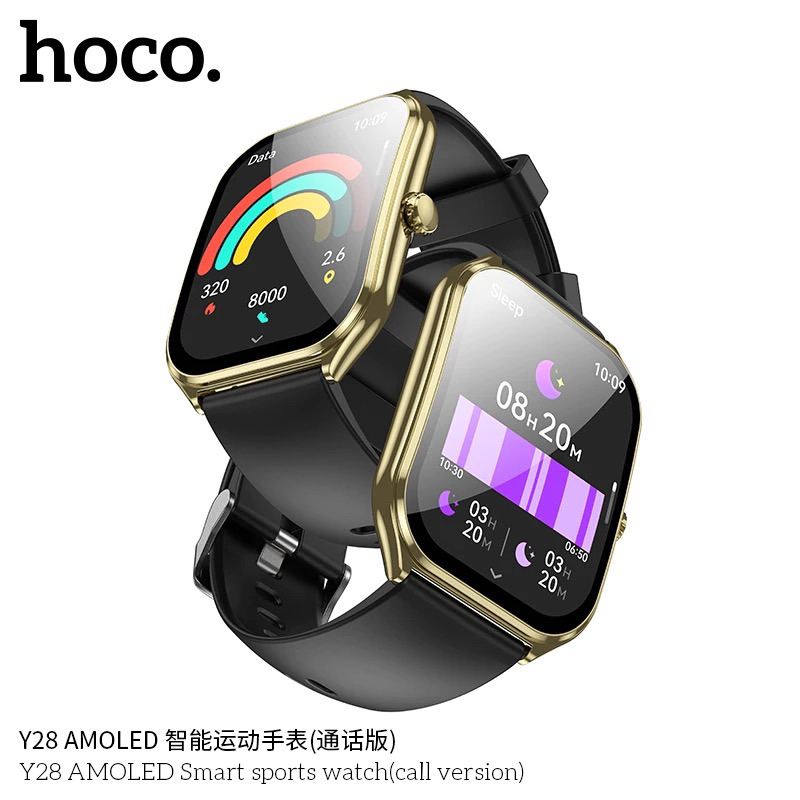 Hoco Y28 สมาร์ทวอทช์สปอร์ต BT5.2 (เวอร์ชั่นโทร) 200mAh 128MB กันน้ำ IP67 ดีไซน์เรียบหรู บางเฉียบ