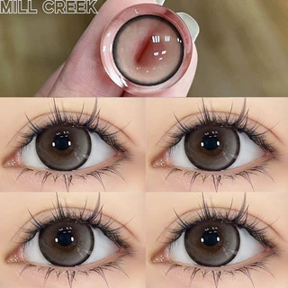FDA MILL CREEK Milk Tea คอนแทคเลนส์สี ตาโต 14.5mm ค่าสายตา 0.00~-8.00 ใช้ได้12เดือน ผ่านมาตรฐานสากล สวมใส่สบาย