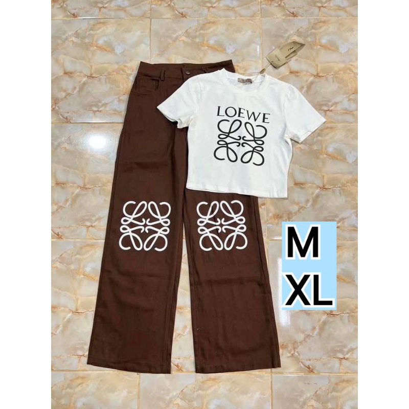 เซทเสื้อกางเกงขายาว งานป้ายAmelia (มือ1ป้ายห้อยทั้งร้าน) ชุดเข้าเซท เสื้อผ้างานป้ายราคาถูก