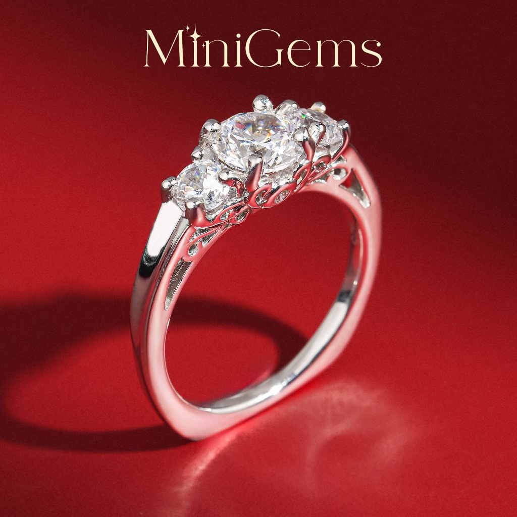 MiniGems แหวน เงินแท้ 92.5 เพชรสวิส(CZ) แหวนคู่ แหวนแต่งงาน แหวนผู้หญิง แหวนผู้ชาย 04143