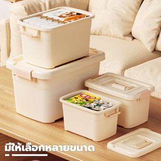 GREENIKA ลังใส่ของพลาสติกอเนกประสงค์ มีด้ามจับ ฝาล็อค ที่เก็บของ จัดระเบียบบ้าน มี3ขนาด