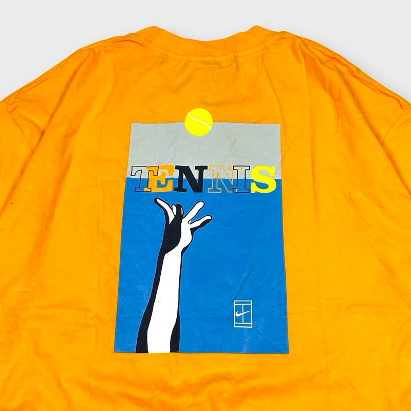 Nike Tennis Court Vtg 90s T-Shirt เสื้อยืด ชายหญิง สำหรับการสวมใส่ เสื้อยืดแบรนด์