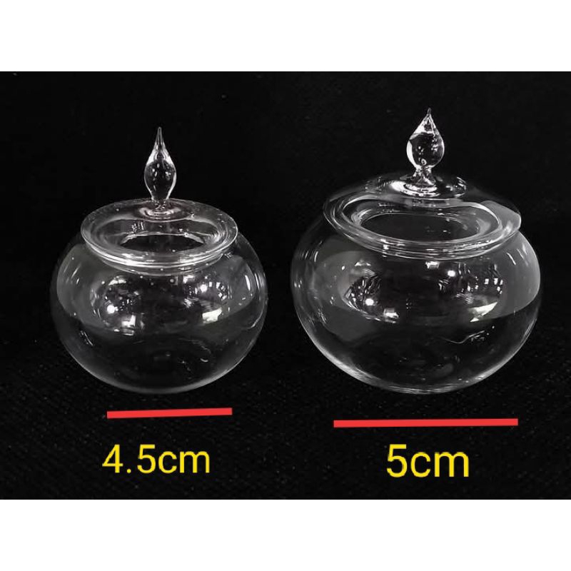 พระอบแก้วขนาด4.5cm สำหรับบรรจุวัตถุมงคลสำคัญ /พระบรมสารีริกธาตุมีความใสแวววาว