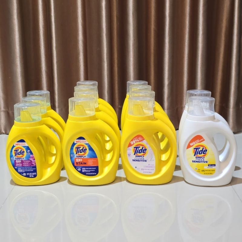น้ำยาซักผ้า Tide Simply 2in1 น้ำยาซักผ้า Made in USA 917/946mL