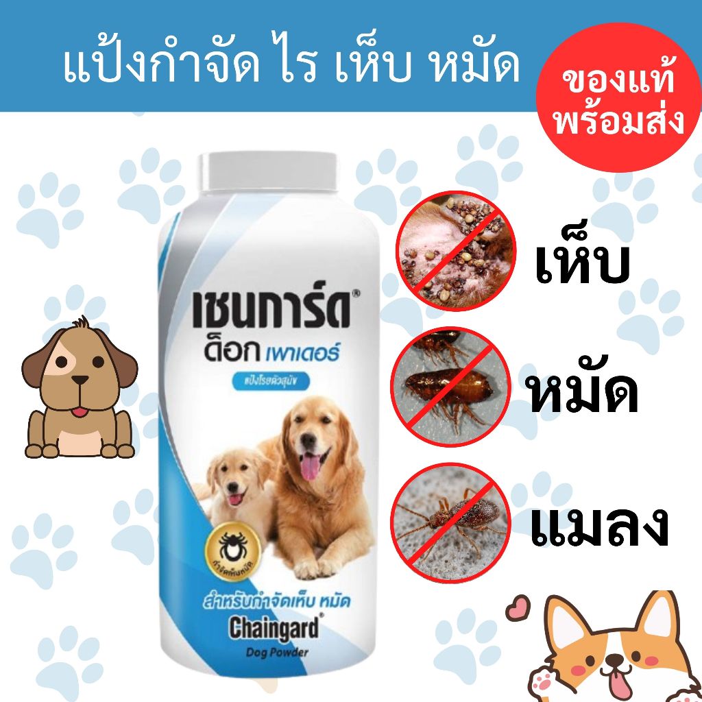แป้งกำจัดเห็บหมัด สำหรับสุนัข โฉมใหม่ สีฟ้า [เชนการ์ด ด็อก เพาเดอร์]