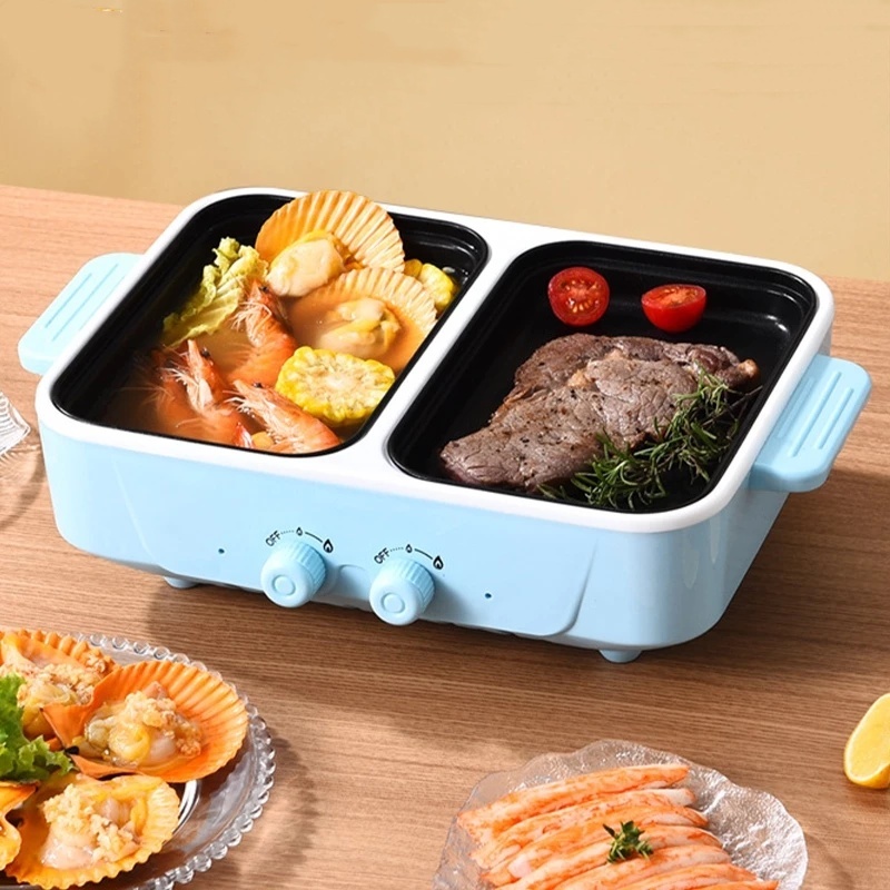 💕กระทะอเนกประสงค์2in1 เตาปิ้งย่างไฟฟ้า เตาย่างบาร์บีคิวไฟฟ้า Non-StickPan มัลติฟังก์ชั่นหม้อบาร์บีคิวเบเกอรี่หม้อหุงข้าว - รูปที่ 3