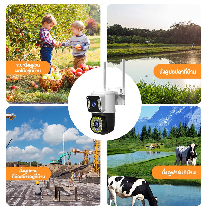 อัพเกรดใหม่🔥กล้องวงจรปิด หน้าจอคู่ wifi Color Full HD ​8MP Bidirectional Call Night Vision กันน้ํา กล้องวงจรปิดไร้สาย