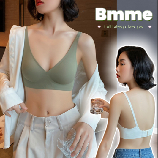 Bmme ชุดชั้นในไร้รอยต่อ เสื้อชั้นในผู้หญิง เสื้อในไร้ขอบ เนื้อผ้านุ่มใส่สบาย ฟองน้ำในตัว ไม่อึดอัด สินค้าพรร้อมส่ง
