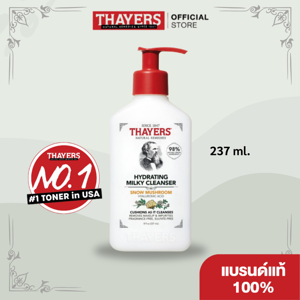 THAYERS Hydrating Milky Cleanser Snow Mushroom Hyaluronic Acid 237 ml.