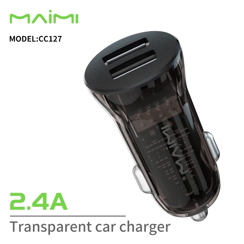 Maimi รุ่นCC127 CAR CHARGER หัวชาร์จในรถยนต์2.4 A (2ช่องUSB) ใช้งานได้2ช่อง พร้อมกัน