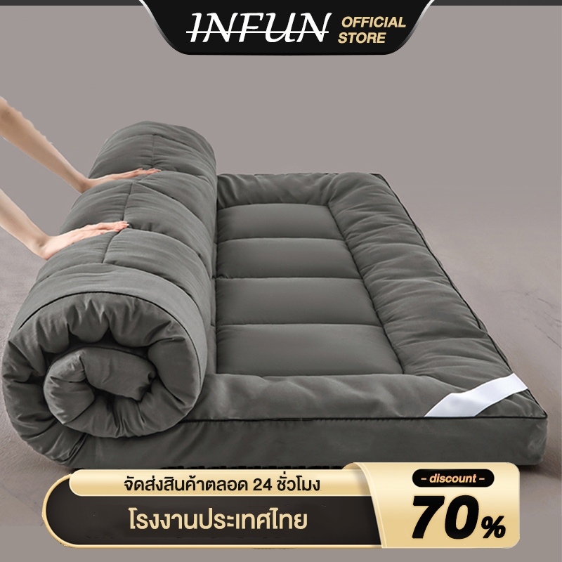INFUN ที่นอน ทอปเปอร์ Topper ท็อปเปอร์โรงงานขายตรง（2/3.5/4/5/6ฟุต) สองความหนา เบาะรองที่นอนขนห่านเทียม หนานุ่ม รุ่นหนาพิ