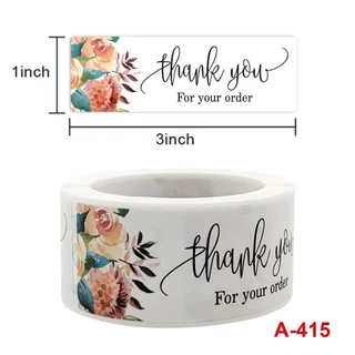 สติ๊กเกอร์ ขอบคุณ สติ๊กเกอร์สี่เหลี่ยมผืนผ้า sticker thankyou handmade