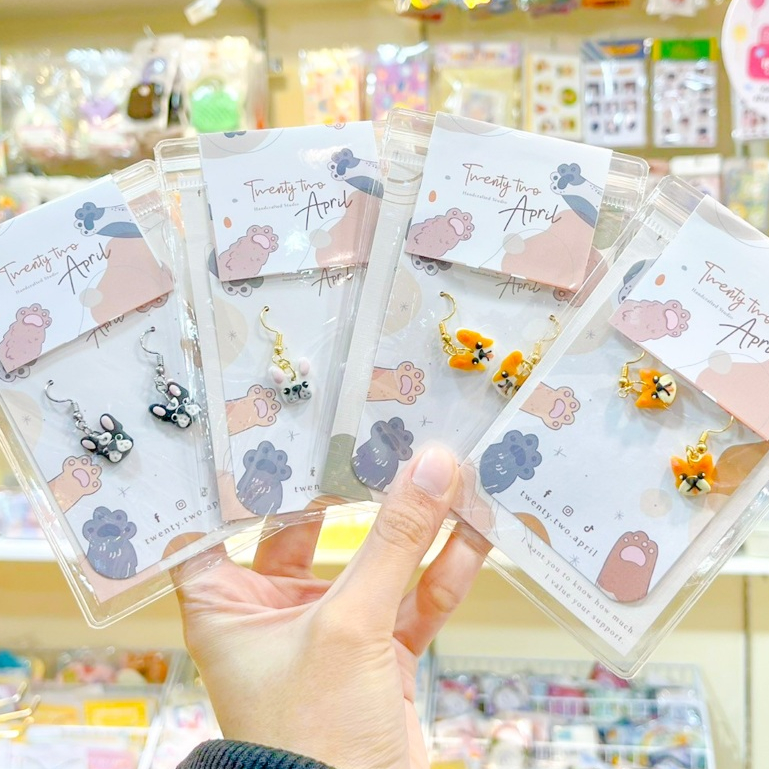 Cute Dogs Earring🐶ต่างหูดินปั้น ลาย น้องหมาน้อย หลากหลายพันธุ์ ต่างหูที่น่ารักที่สุด ต่างหู สุนัข💕 [