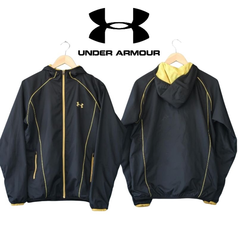 Under Armour Windbreaker Full Zip Jacket มือสอง เสื้อ Jacket Under Armour สีดำ