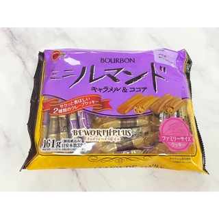 [พร้อมส่ง]Bourbon Mini Lumand Caramel & Cocoa Family Size 161g เครปคุกกี้ ครีมคาราเมลและครีมโกโก้รสชาติเข้มข้น