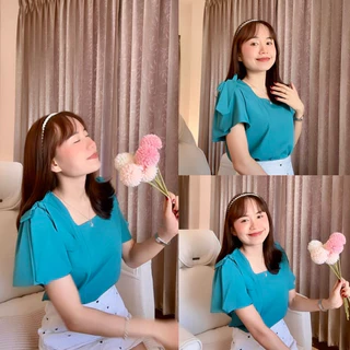 เสื้อคอเหลี่ยมผูกโบว์ไหล่ รุ่น Disney