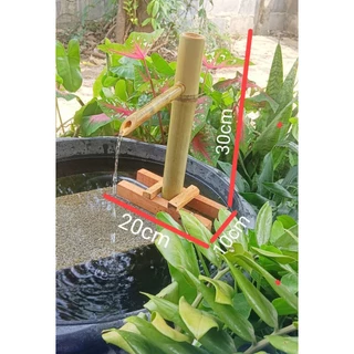 กระบอกน้ำไหลไม้ไผ่🌿ไม่รวมปั้ม แต่งสวน จัดบ่อ สูง 30 กว้าง 20 ซ.ม.👌