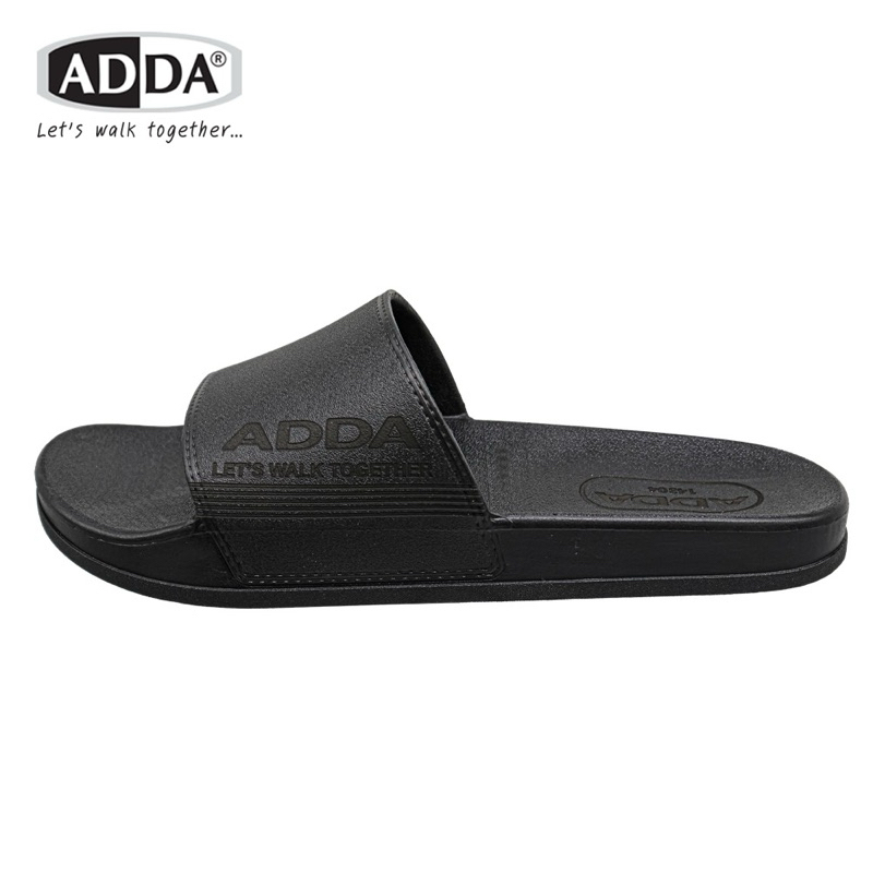 (ลูกค้าใหม่ราคา1บาท)🩴รองเท้าแตะแบบสวม adda รุ่น 14304🩴 พื้นยาง สีดำ ไซส์ 7-10 รองเท้าสวมเปิดปลายเท้า