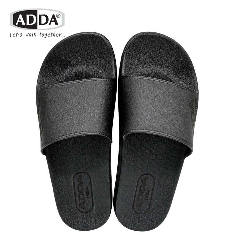 (ลูกค้าใหม่ราคา1บาท)🩴รองเท้าแตะแบบสวม adda รุ่น 14304🩴 พื้นยาง สีดำ ไซส์ 7-10 รองเท้าสวมเปิดปลายเท้า